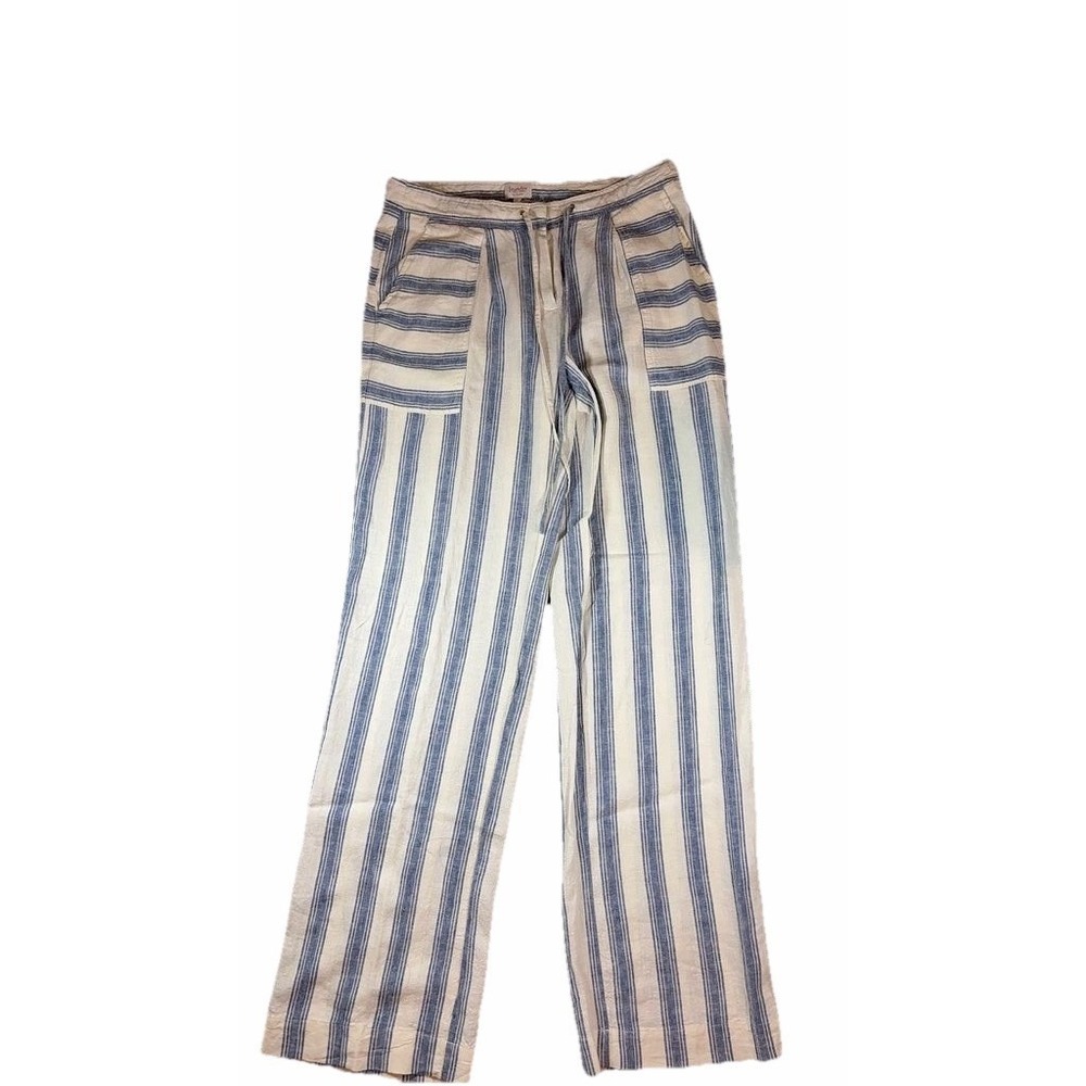 Laundry by Shelli Segal Women's Casual Striped Linen Blend Pants Size 4